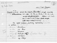 MAMA XI 314, handwritten description produced in the late 1950s by Michael Ballance